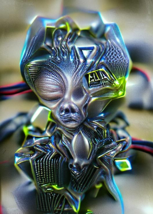 Detailed 8K 3D Render of Zeta Alien