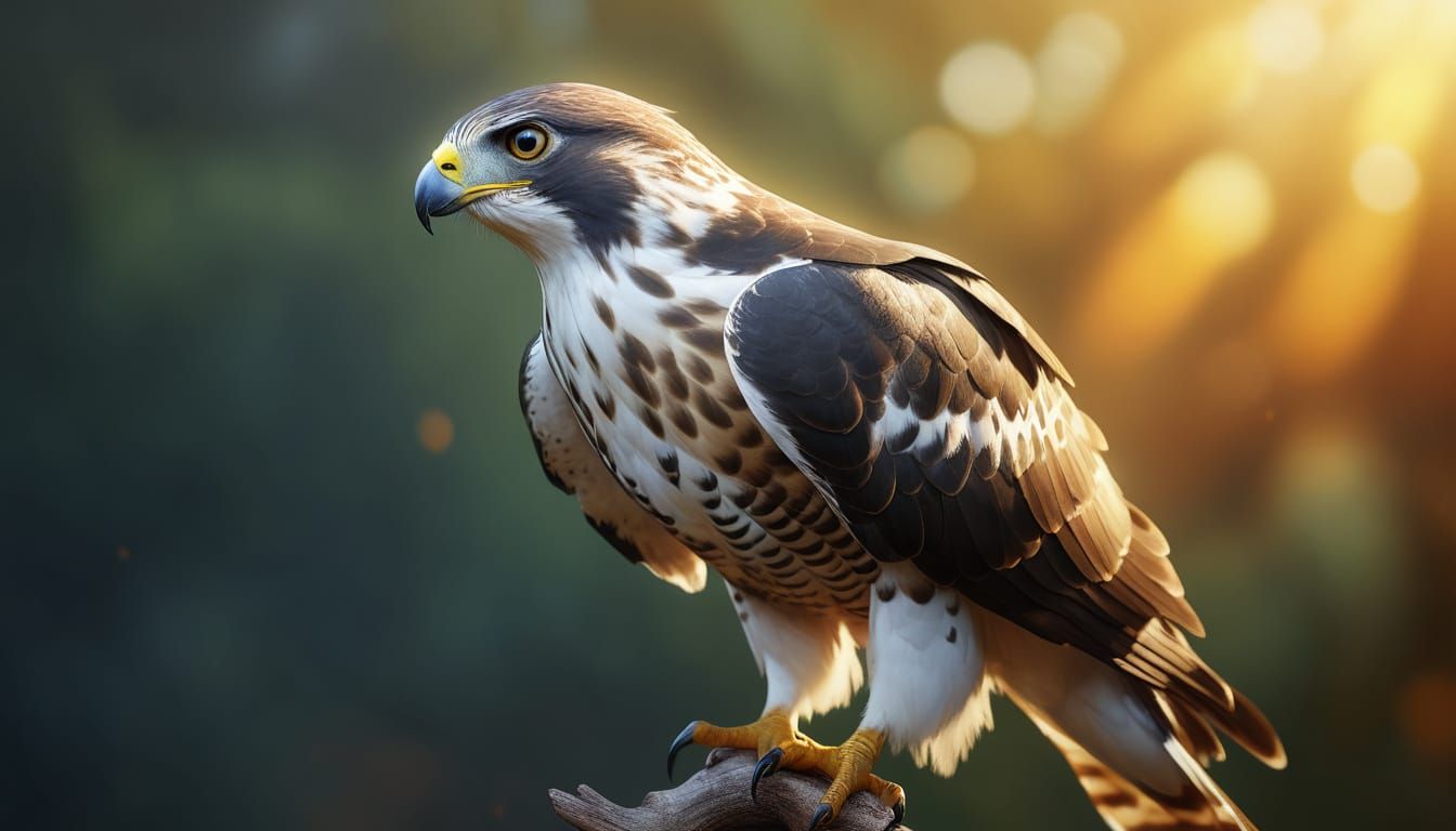 White-Breasted Hawk in Splash Art Style