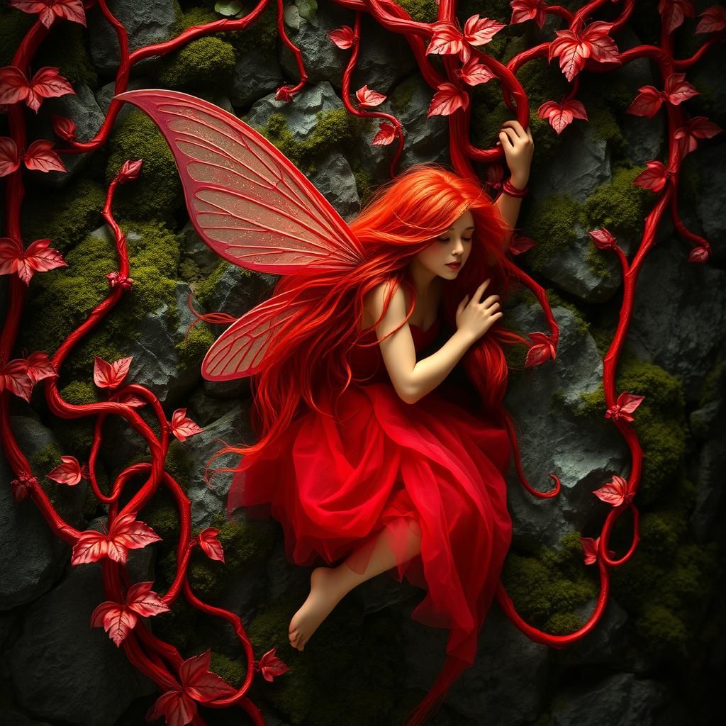 Crimson Fairy in Enchanted Forest