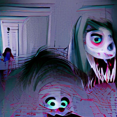 Nightmarish Face Generated by AI