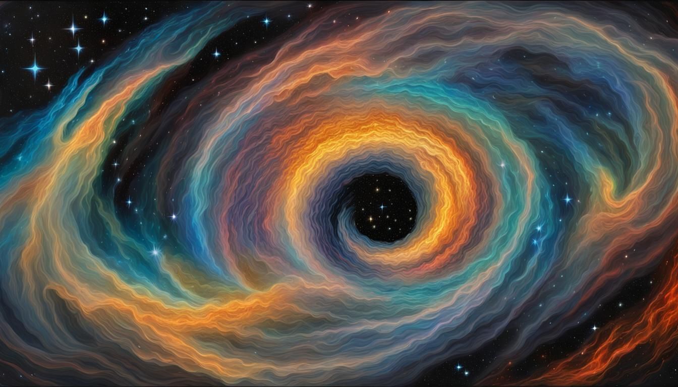 Iridescent Plasma Maelstrom with Newborn Stars as Impasto Pa...