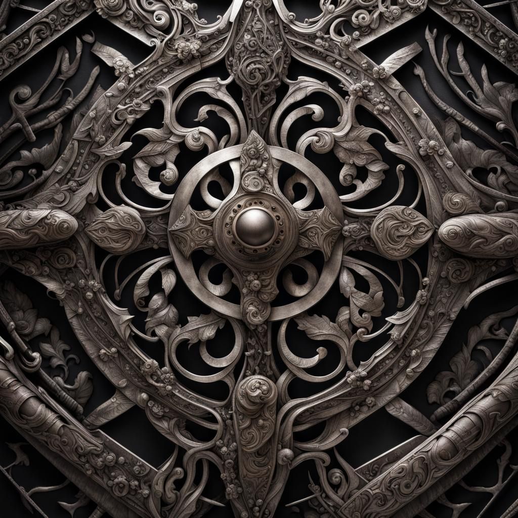 Hyperrealistic Metal Art with Intricate Details