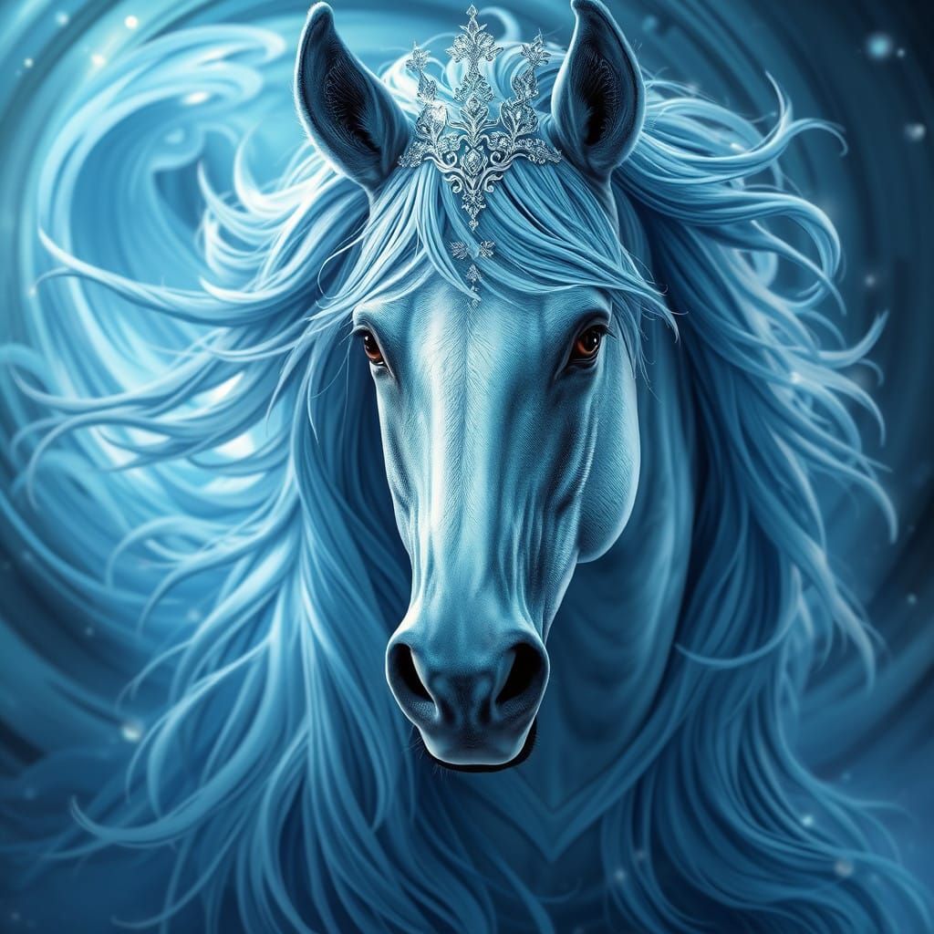 Majestic Ice Goddess in Regal Portrait