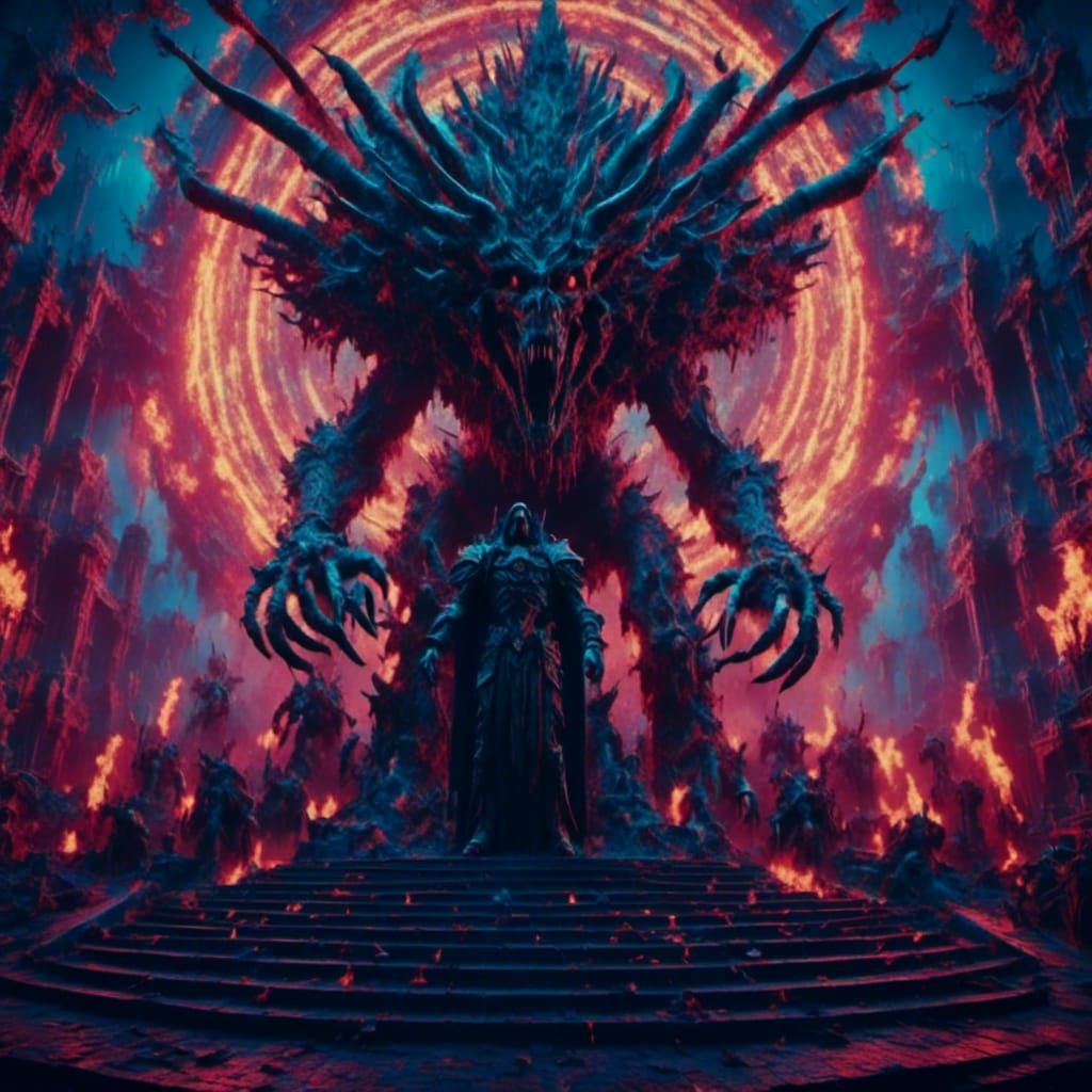 Epic Demon Lord Opens Portal: Fantasy Art Masterpiece