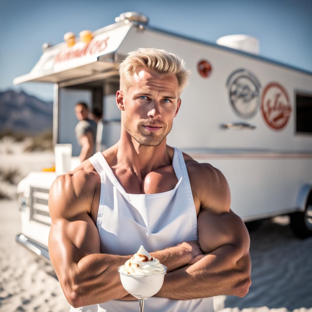 Futuristic Food Truck Server on White Planet