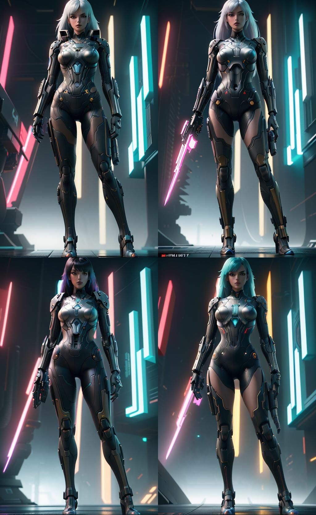 Nintendo Switch Girl in Anime Cyberpunk Style