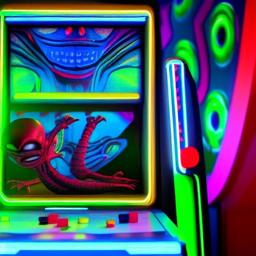 Alien Youth Plays Arcade Game in Photorealistic 3D