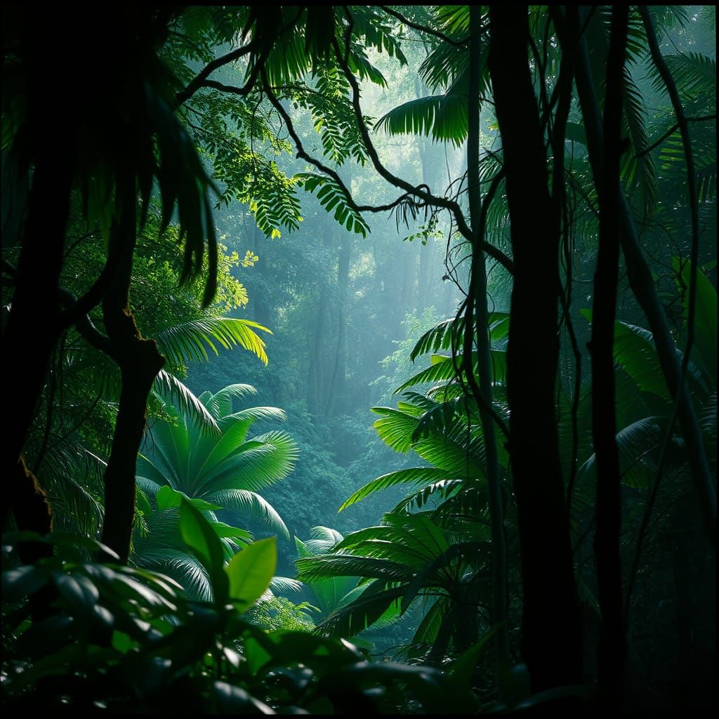Jaguar Emerges from Rainforest Shadows in Cinematic Film Sti...