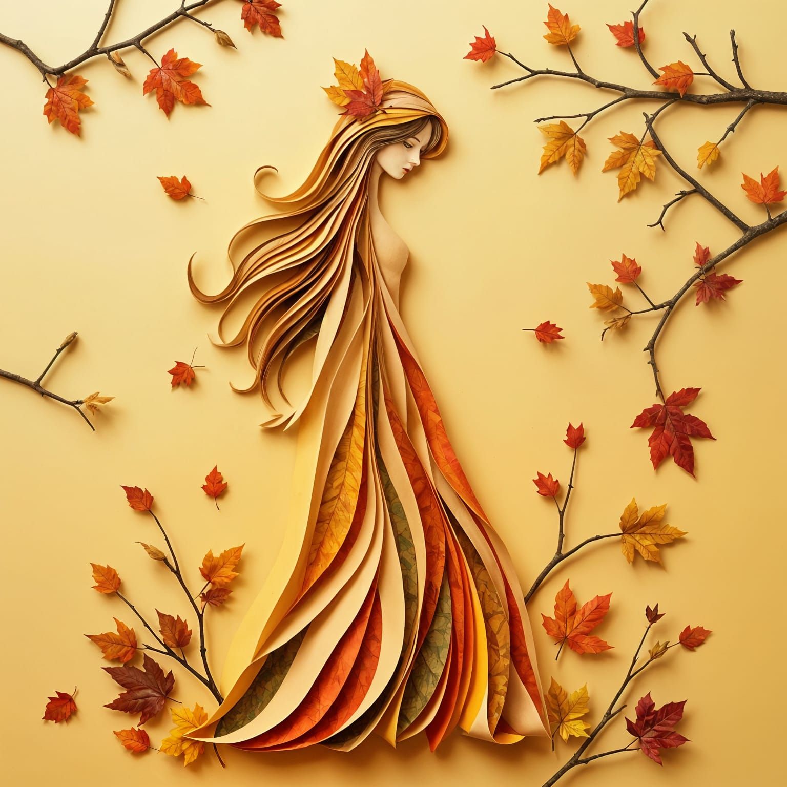 Autumn Paper Collage Art