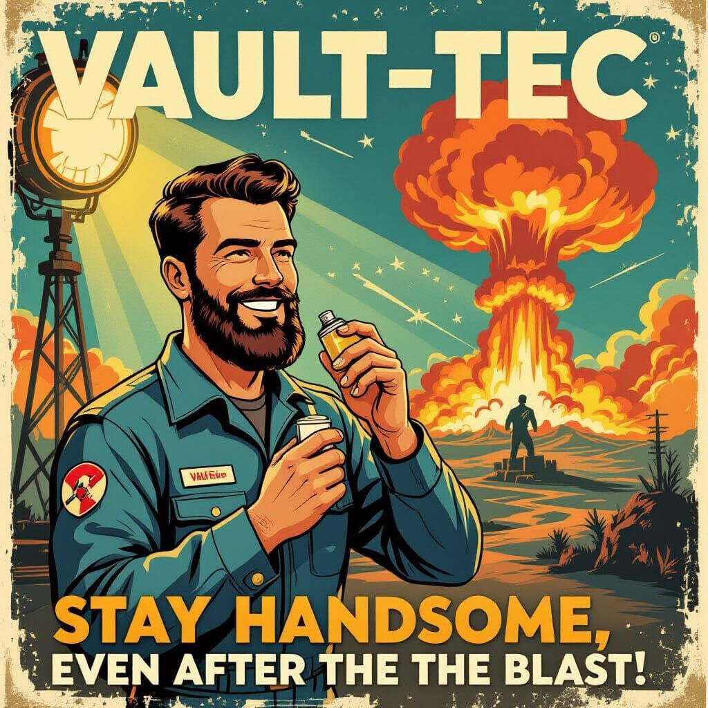 Fallout Retro Ad: Vault-Tec Beard Oil