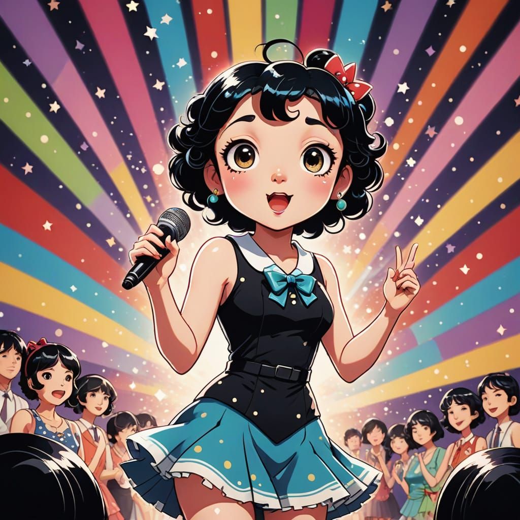Vibrant Anime Idol Betty Boop Shines on Stage