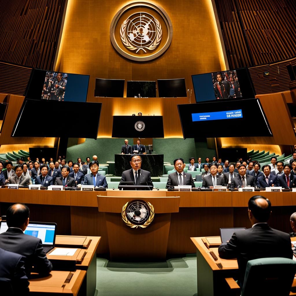 Aung Moe Tun at UN Assembly in Digital Art