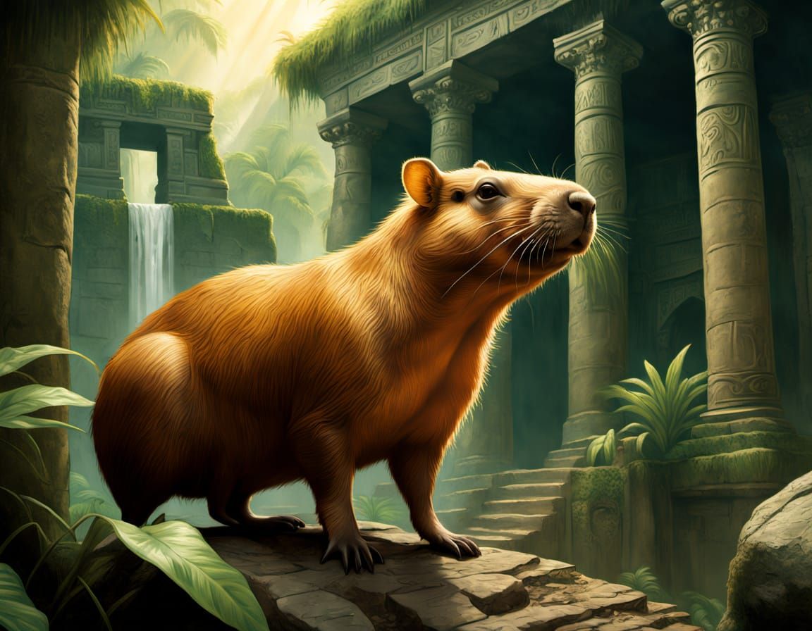 Capybara Indiana Jones Discovers Amazon Temple in Comic Art