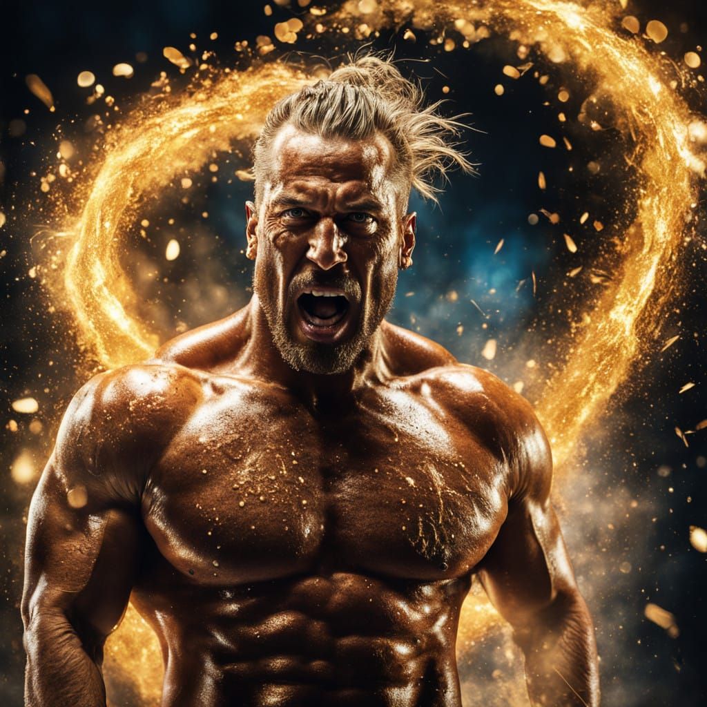 Victorious Wrestler in Golden Glory