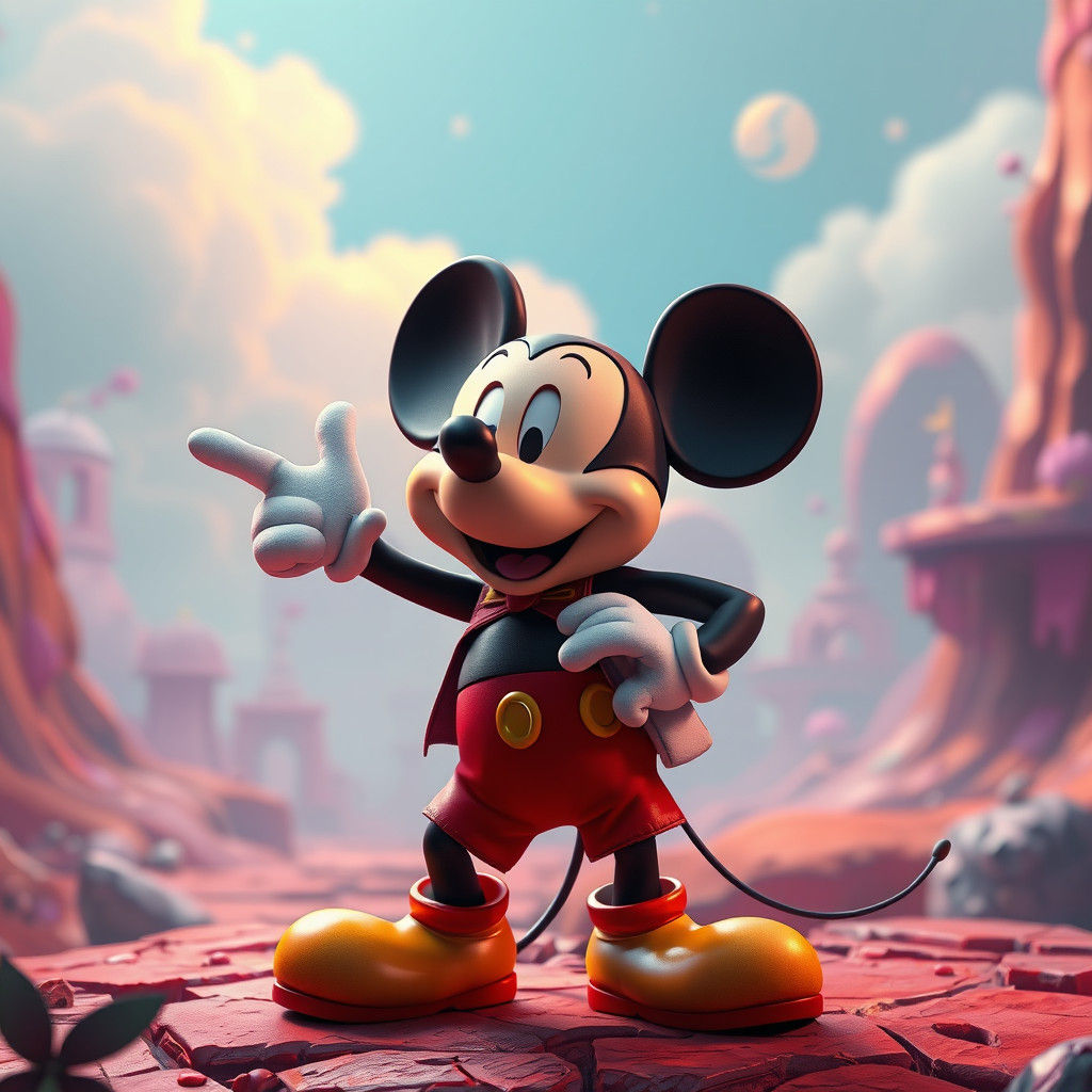 Mickey Mouse as Hero in Dreamlike World