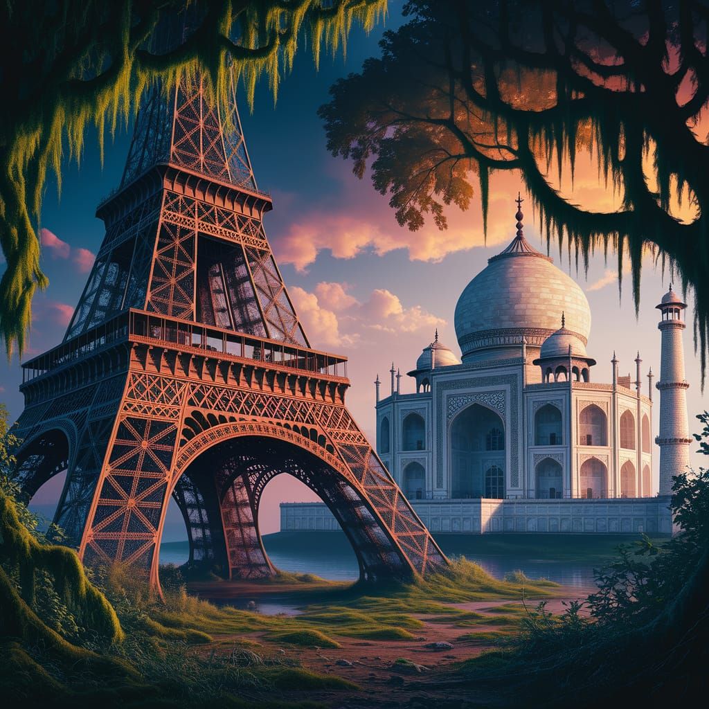 Monuments Reclaimed by Nature: A Dramatic Landscape