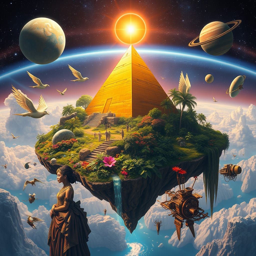 Celestial Oasis, Inspired by Syd Mead and Simon Stalenhag