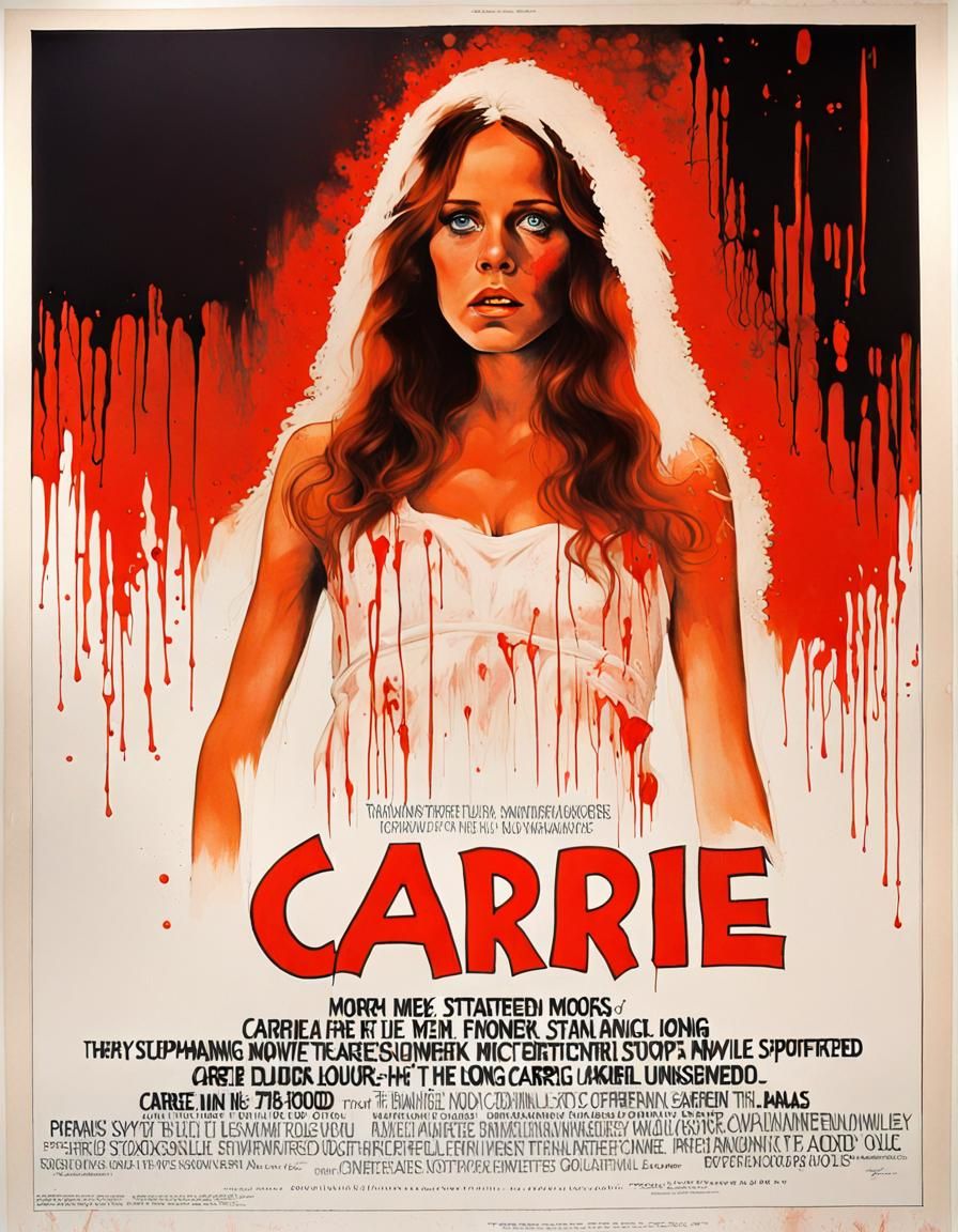 Vintage 'Carrie' Movie Poster in Watercolor Style
