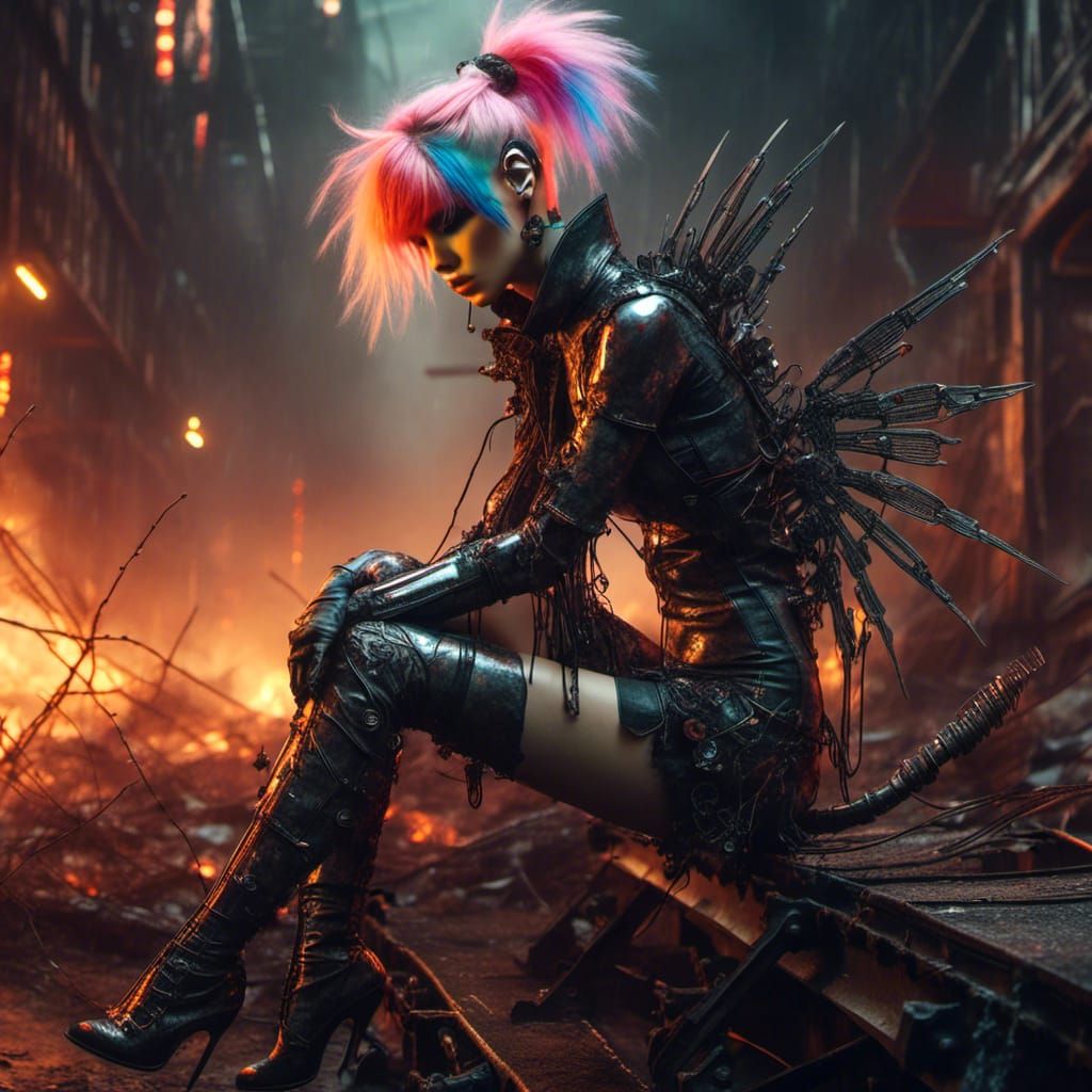 Cyberpunk Pixie in Apocalyptic World