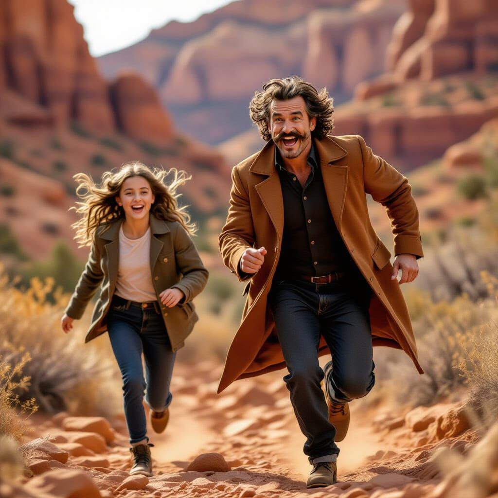 Man in 1700s Attire Chases Girl Through Arizona Canyon