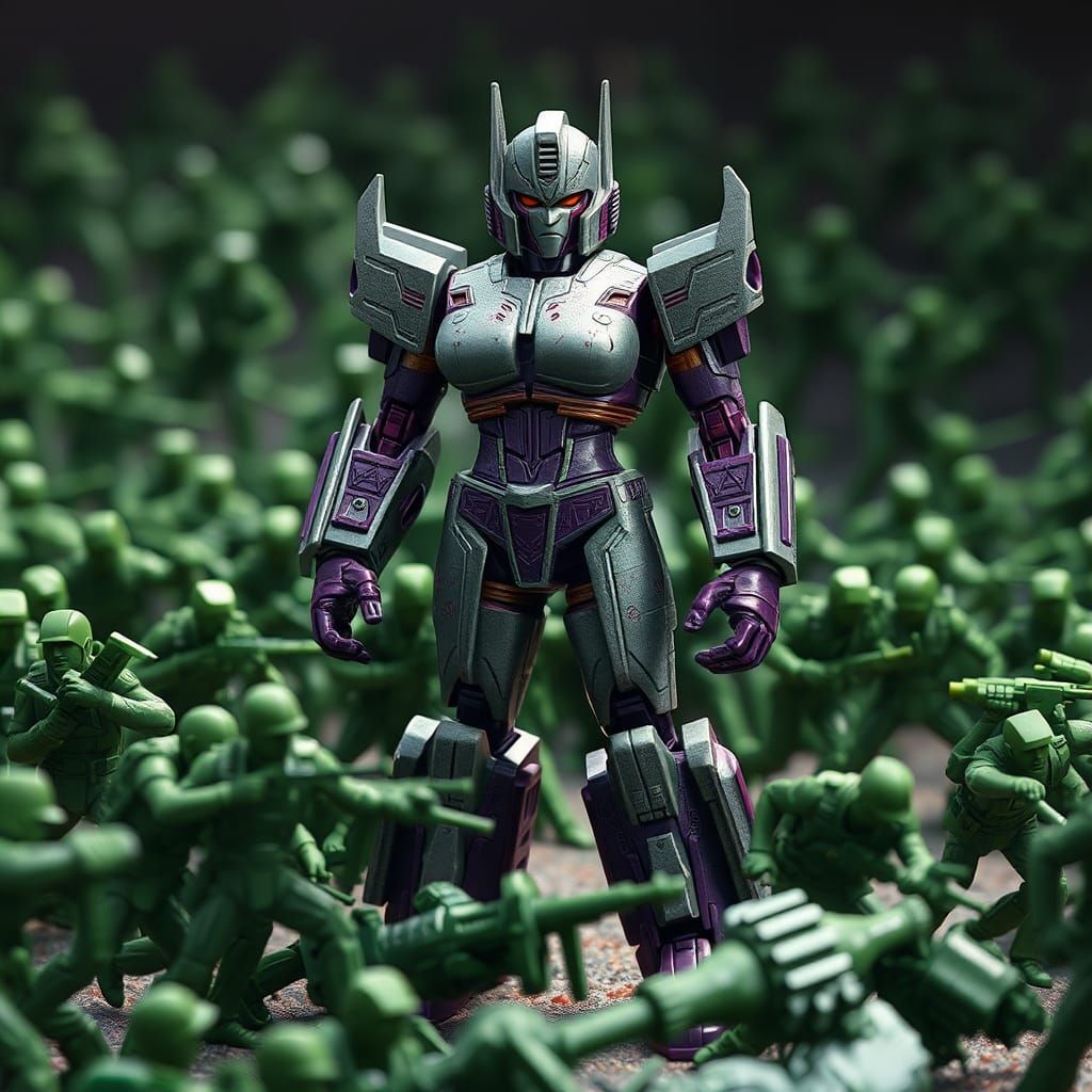 Retro Decepticon Toy Victory in 8K 3D Art