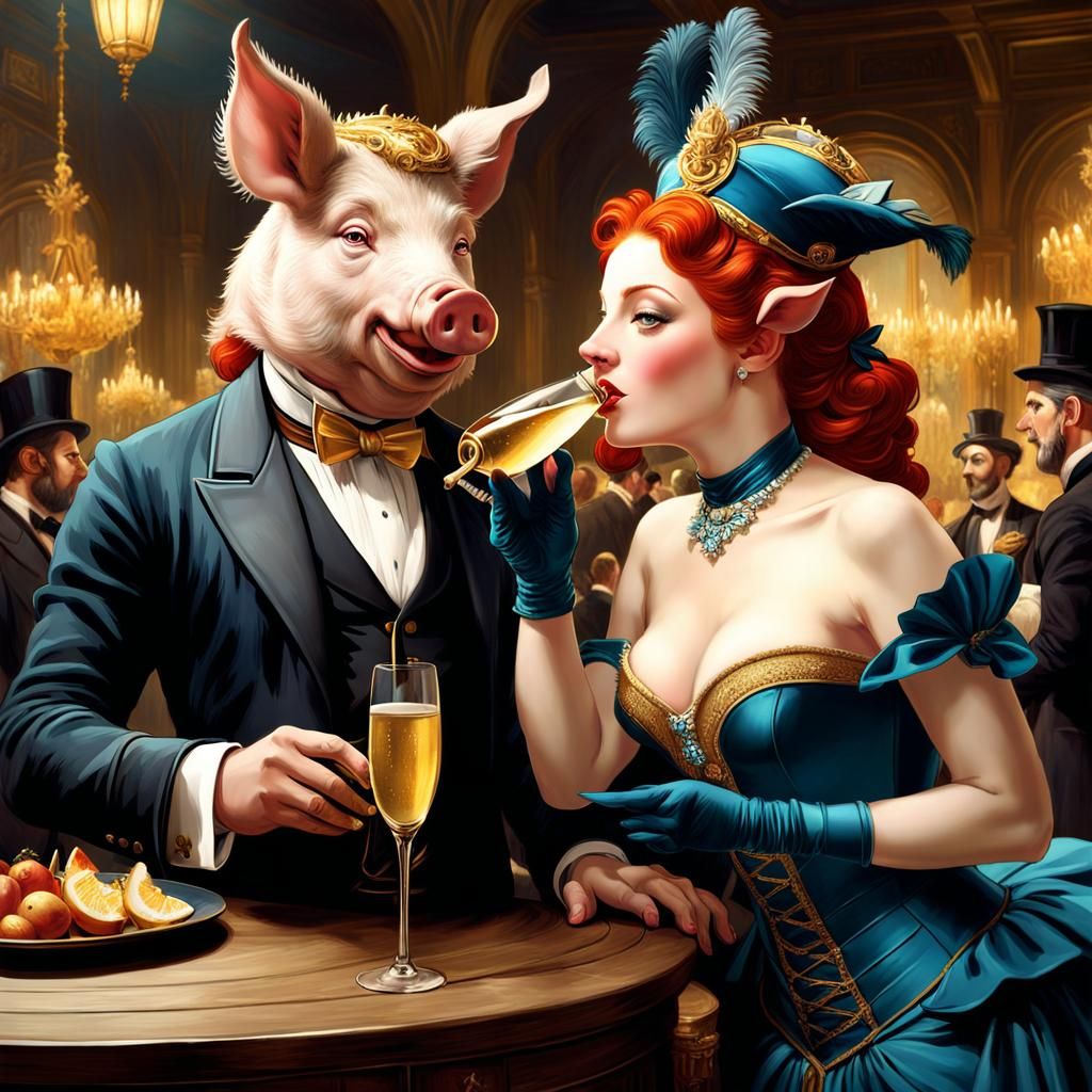 Boar and Pig-Headed Figures Celebrate New Year