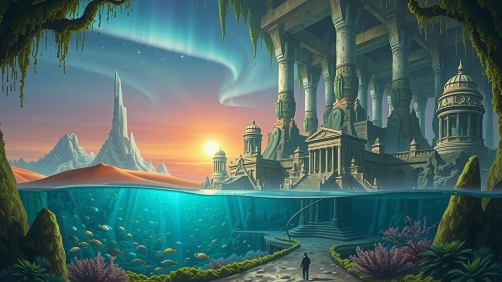 Lost Ancient City Revealed in Jungle and Underwater Scenes