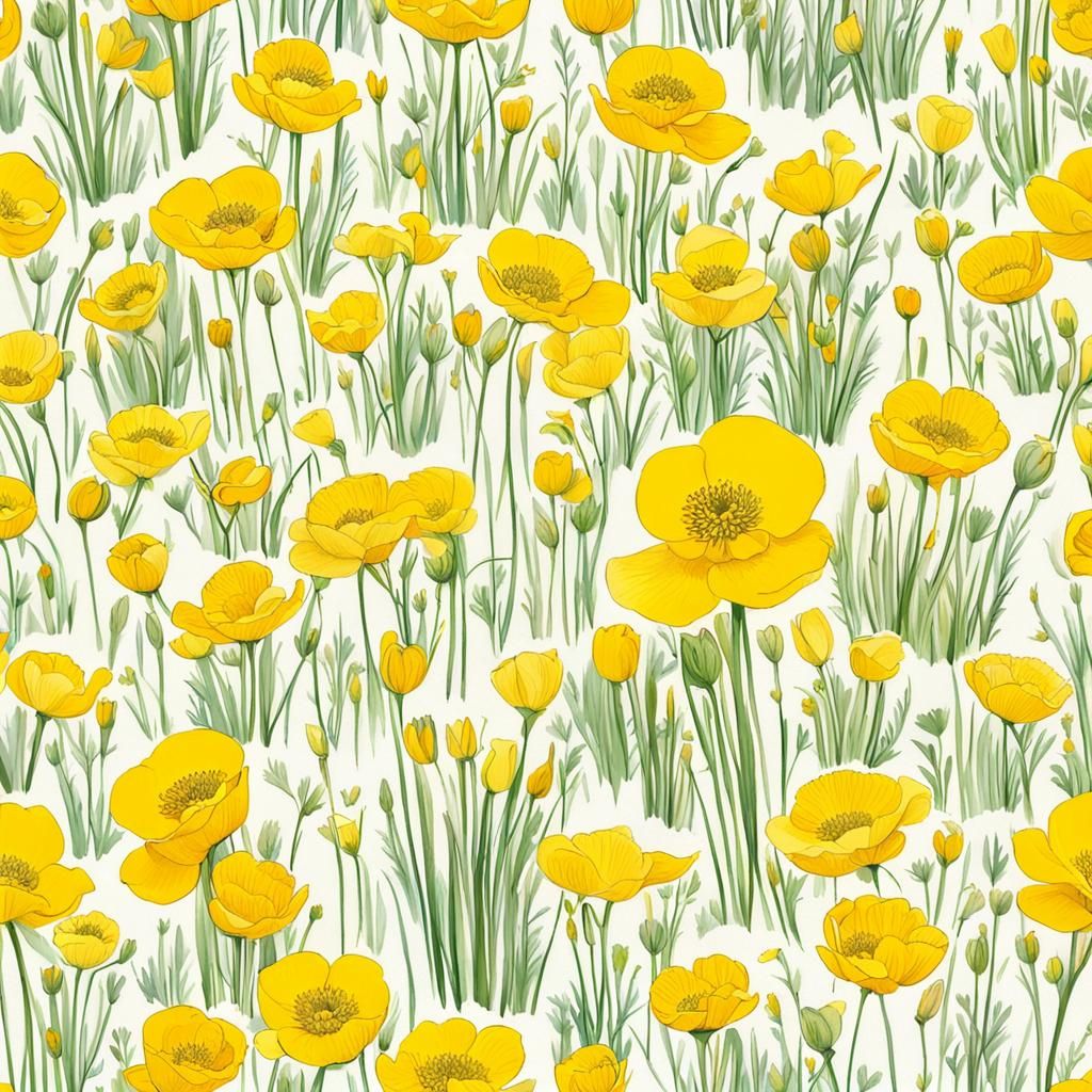 AI Generated Image of Beautiful Buttercups