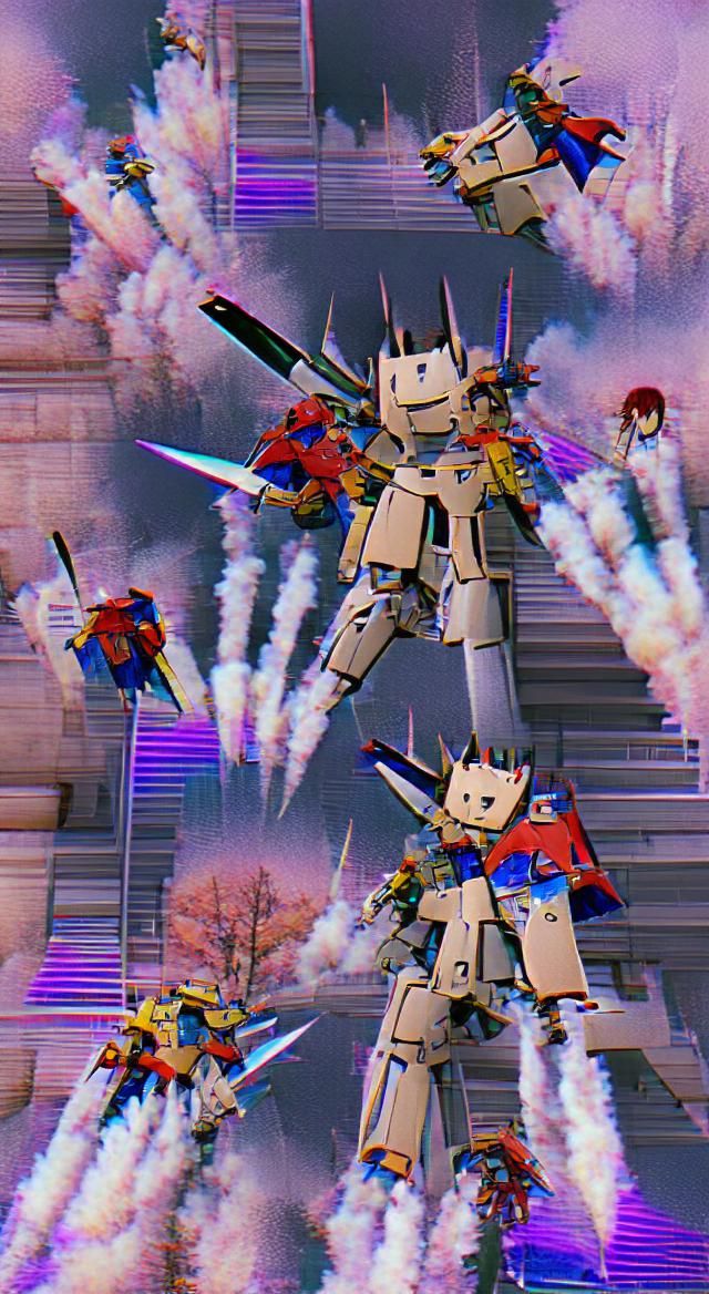 Gundam Mecha Robot Battle in Anime Style