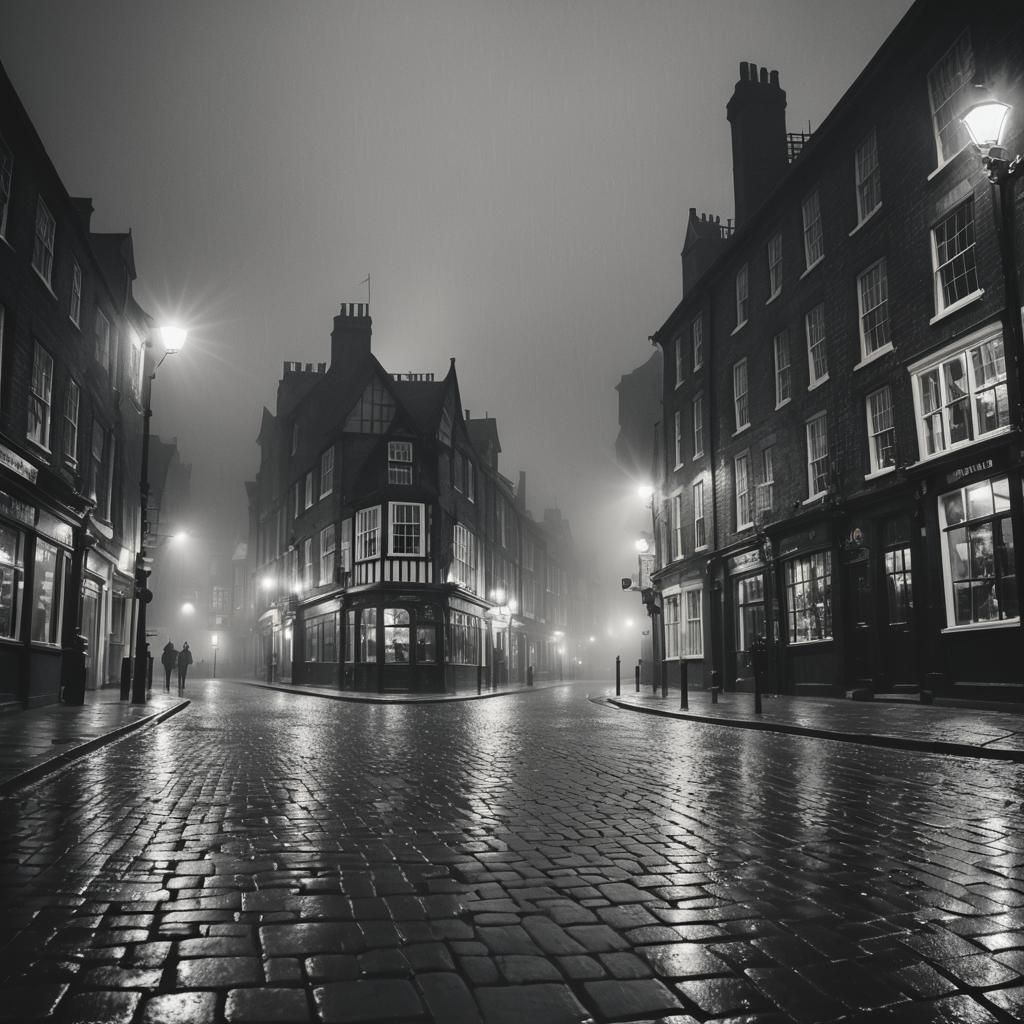 Rainy Night in York England: Moody Masterpiece