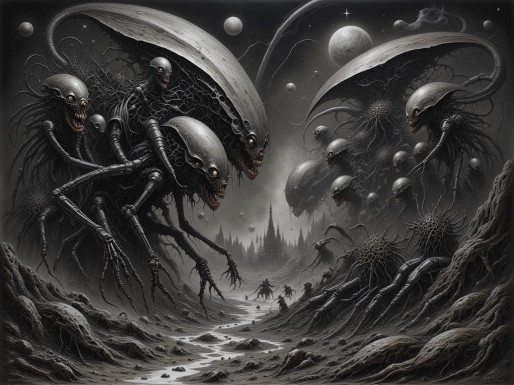 Chaotic Alien Colony Fleeing a Magnus Undertone