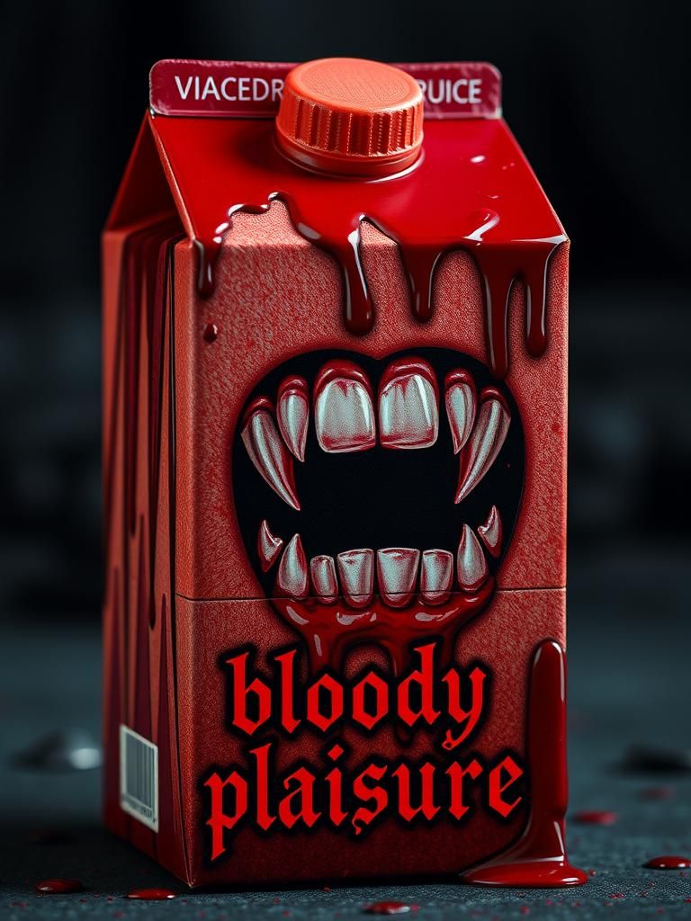 Gothic Vampire Blood Juice Box Design