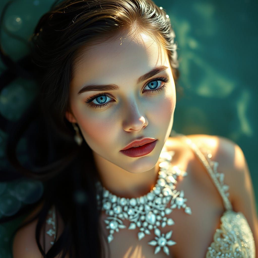 Ethereal Beauty in a Shimmering Diamond Gown