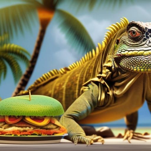 Iguana's Tropical Burger Feast