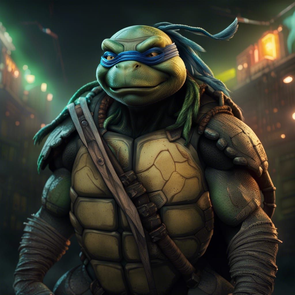 Bearded TMNT Raving: Digital Matte Painting