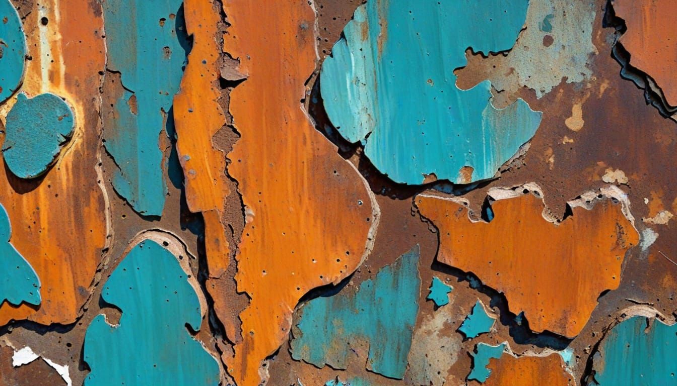 Weathered Metal Art in Organic Shapes