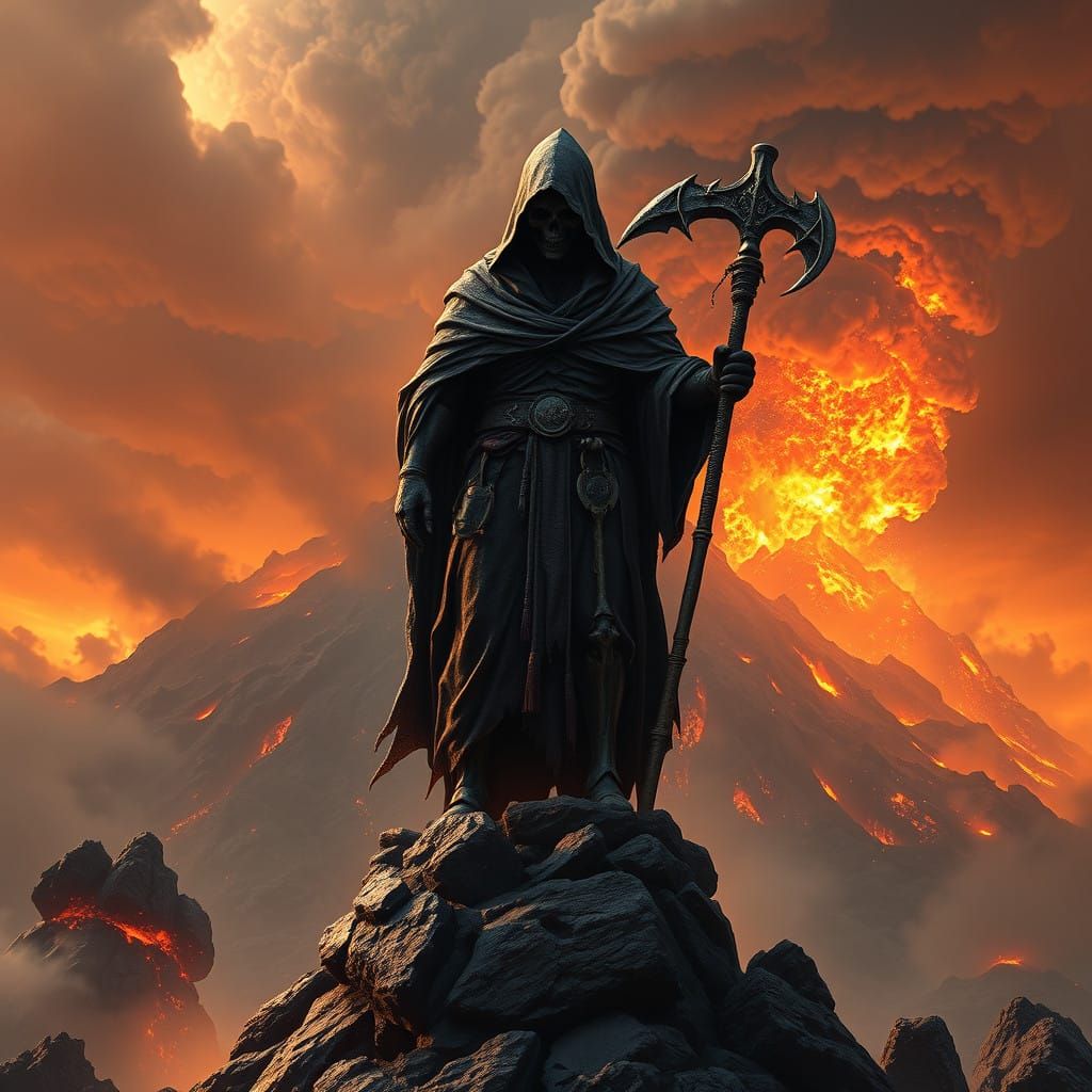 Grim Reaper in Fiery Apocalypse