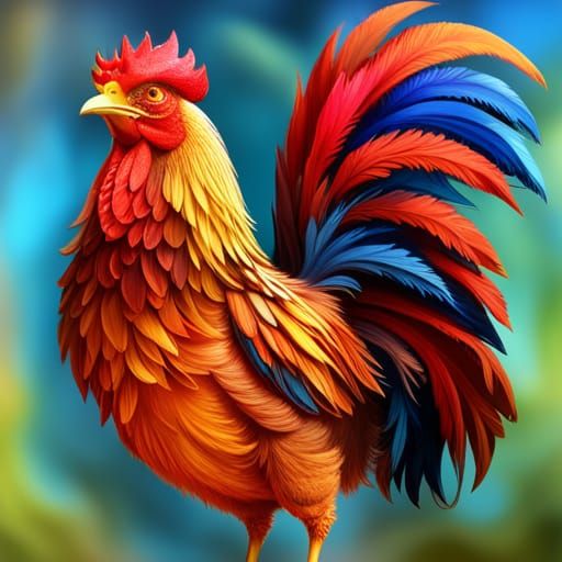 Detailed Rooster Portrait in Fantasy Concept Art