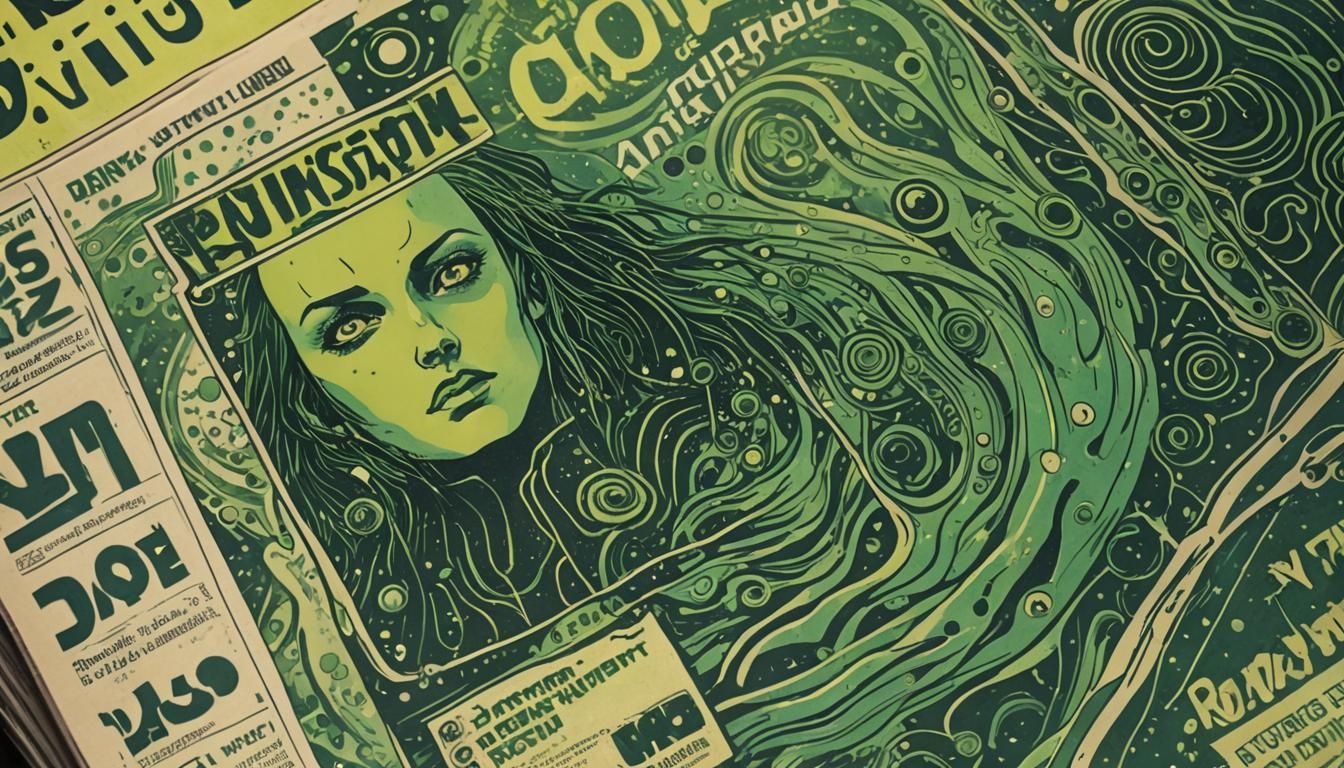 Retro Sci-Fi Comic Book Art with Bio-Transistor