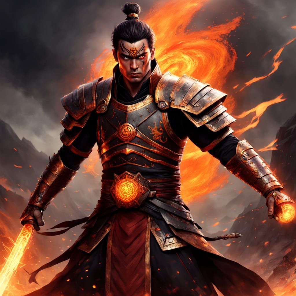 Epic Warrior Zuko in Dark Fantasy Combat