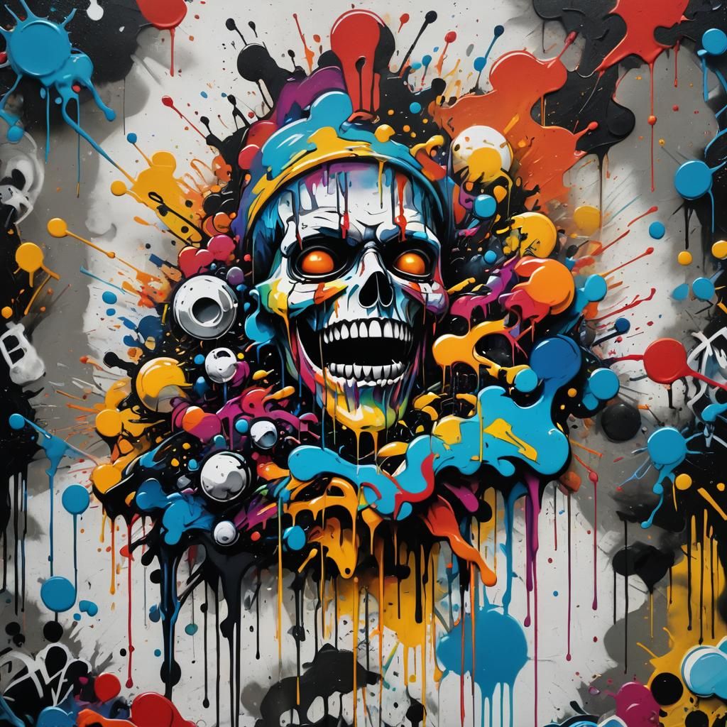 Colorful Graffiti Art in Splash Art Style