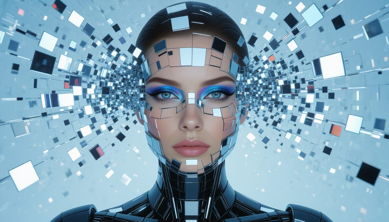 Robotic Replicant in Neomorphing Fashion, 3D Render