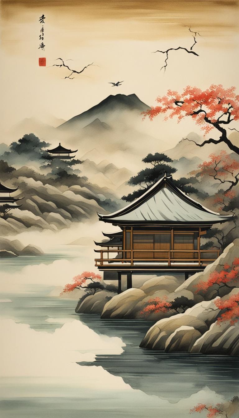 Tranquil Japanese Painting