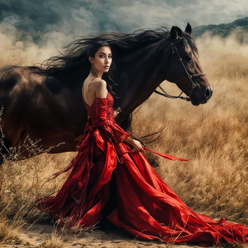 Stunning Japanese Woman in Dramatic Pose