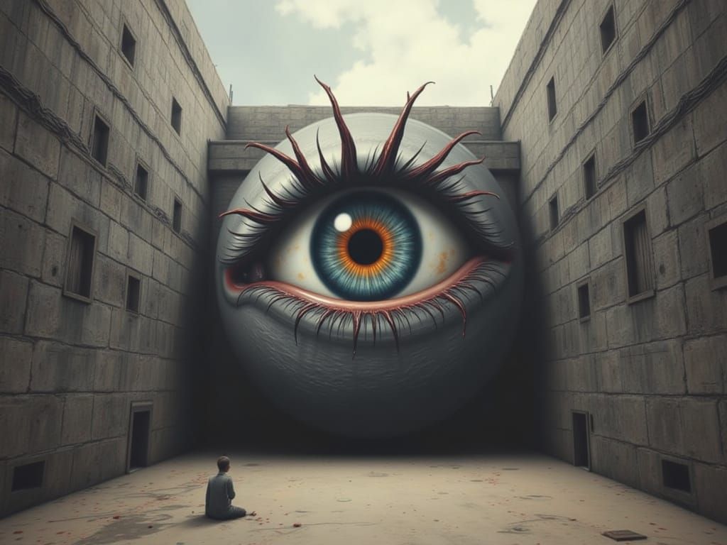 Claustrophobic Gathering Before a Giant Eye: Augmented Reali...