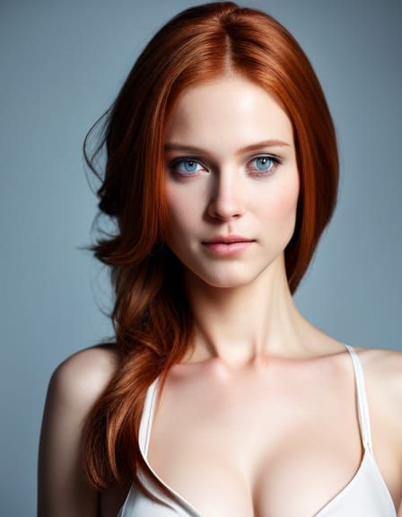 Portrait of a Beautiful Red-Haired Woman
