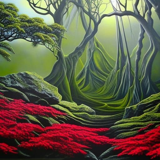 Fantasy Landscape in Impasto Style