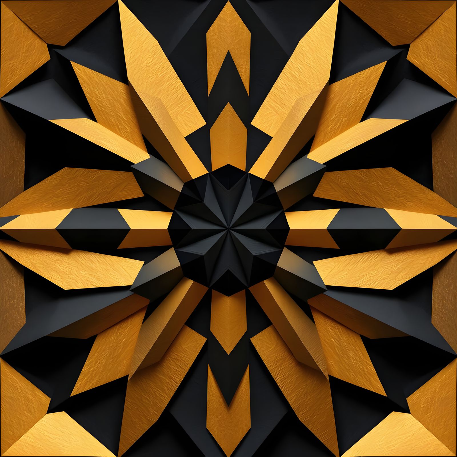 Elegant Black and Gold Origami Pattern