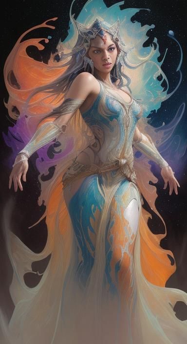 Ahsoka as Goddess in Cosmic Energy Dress