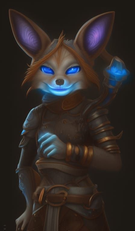 Anthropomorphic Fox Pirate with Glowing Eyes